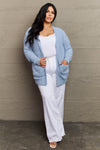 Zenana Falling For You Full Size Open Front Popcorn Cardigan - SwagglyLife Home & Fashion