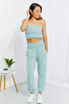 Zenana Full Size Stylish Comfort Smocked Tube Top & Joggers Set - SwagglyLife Home & Fashion