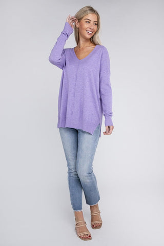 ZENANA Garment Dyed Front Seam Sweater - SwagglyLife Home & Fashion