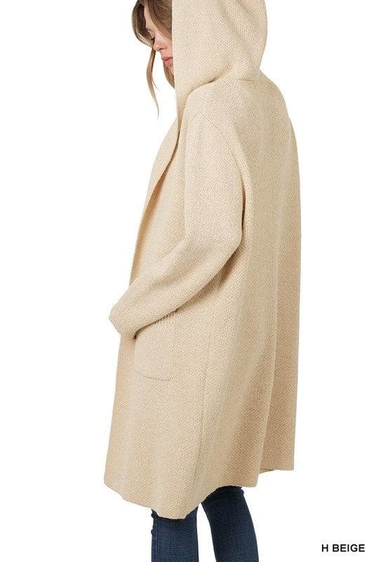 Zenana Hooded Open Front Cardigan, 4 Colors - SwagglyLife Home & Fashion