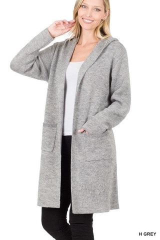 Zenana Hooded Open Front Cardigan, 4 Colors - SwagglyLife Home & Fashion