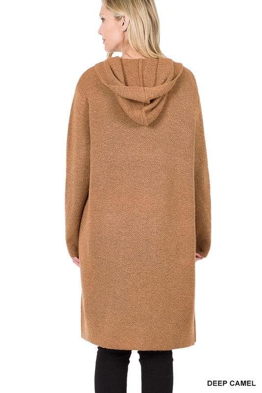 Zenana Hooded Open Front Cardigan, 4 Colors - SwagglyLife Home & Fashion