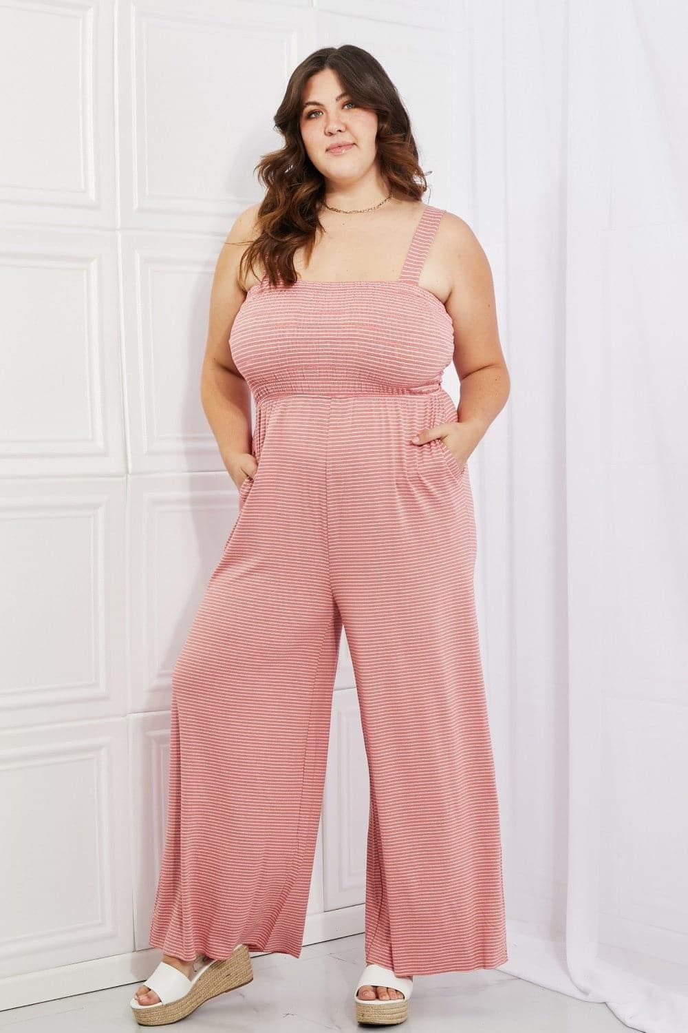 Zenana Only Exception Full Size Striped Jumpsuit - SwagglyLife Home & Fashion