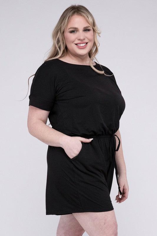 ZENANA PLUS Brushed DTY Tie-Belt Dress - SwagglyLife Home & Fashion