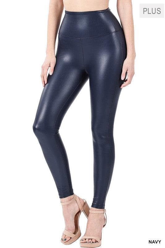 ZENANA Plus High Rise Faux Leather Leggings - SwagglyLife Home & Fashion