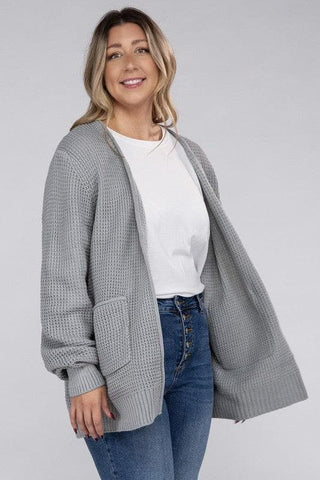 ZENANA PLUS Low Gauge Waffle Open Cardigan Sweater, Multiple Colors - SwagglyLife Home & Fashion