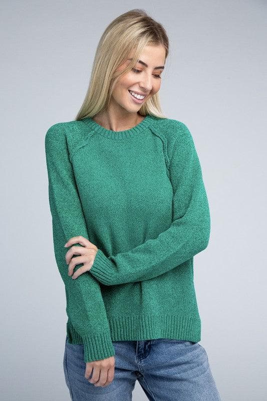 ZENANA Raglan Chenille Sweater - SwagglyLife Home & Fashion