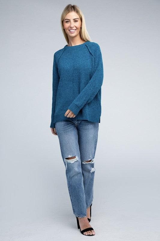 ZENANA Raglan Chenille Sweater - SwagglyLife Home & Fashion