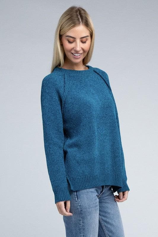ZENANA Raglan Chenille Sweater - SwagglyLife Home & Fashion