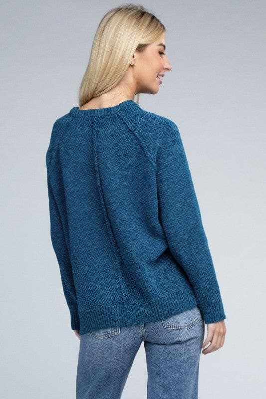 ZENANA Raglan Chenille Sweater - SwagglyLife Home & Fashion