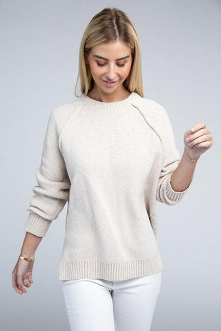 ZENANA Raglan Chenille Sweater - SwagglyLife Home & Fashion