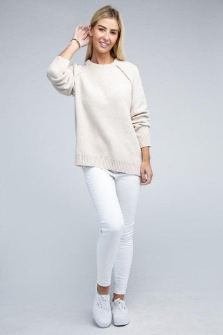 ZENANA Raglan Chenille Sweater - SwagglyLife Home & Fashion