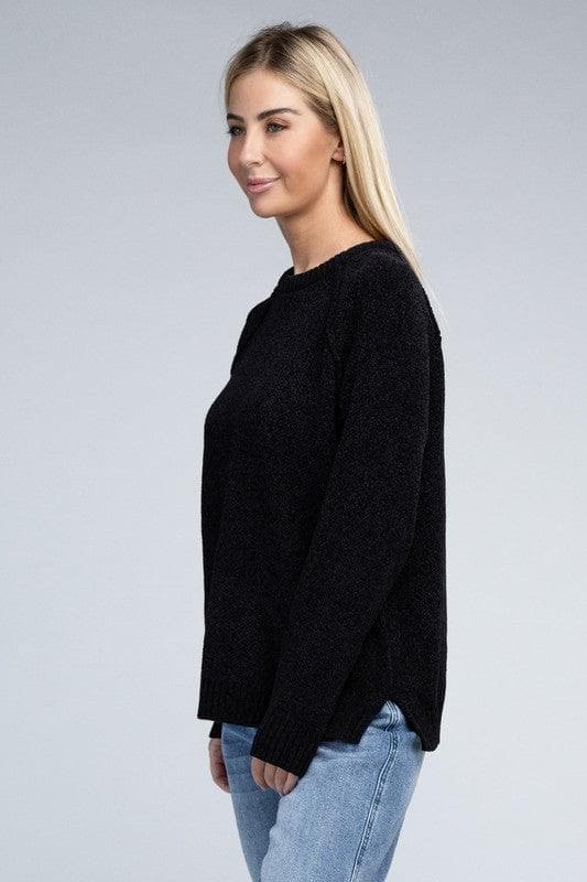 ZENANA Raglan Chenille Sweater - SwagglyLife Home & Fashion