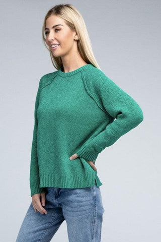 ZENANA Raglan Chenille Sweater - SwagglyLife Home & Fashion