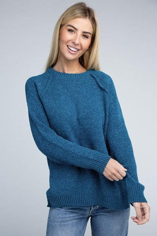 ZENANA Raglan Chenille Sweater - SwagglyLife Home & Fashion