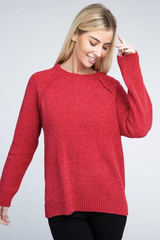 ZENANA Raglan Chenille Sweater - SwagglyLife Home & Fashion