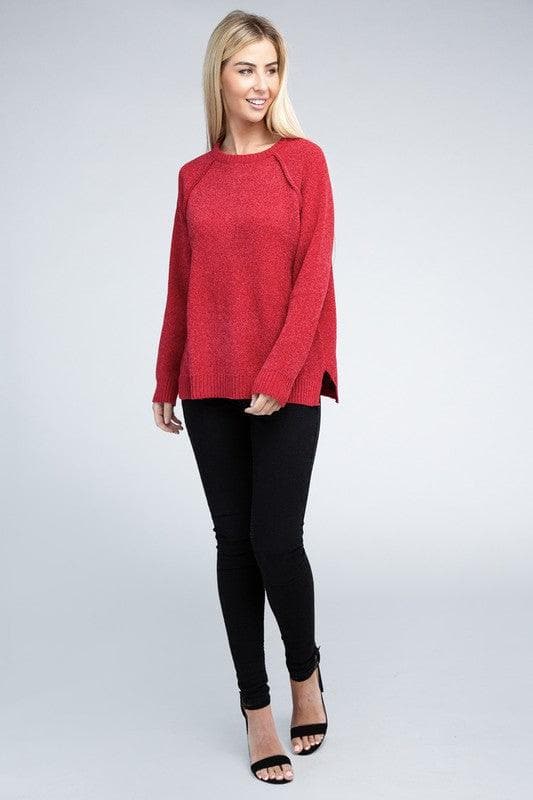 ZENANA Raglan Chenille Sweater - SwagglyLife Home & Fashion