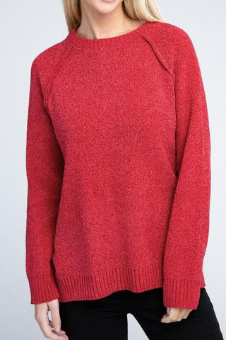 ZENANA Raglan Chenille Sweater - SwagglyLife Home & Fashion