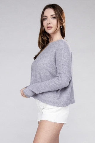 ZENANA Ribbed Dolman Long Sleeve Sweater, 9 Colors - SwagglyLife Home & Fashion