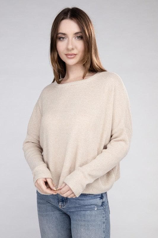 ZENANA Ribbed Dolman Long Sleeve Sweater, 9 Colors - SwagglyLife Home & Fashion