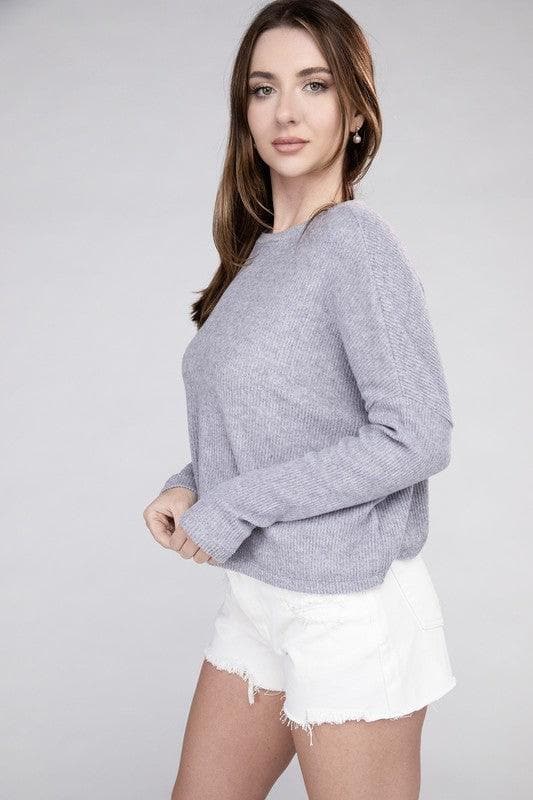 ZENANA Ribbed Dolman Long Sleeve Sweater, 9 Colors - SwagglyLife Home & Fashion