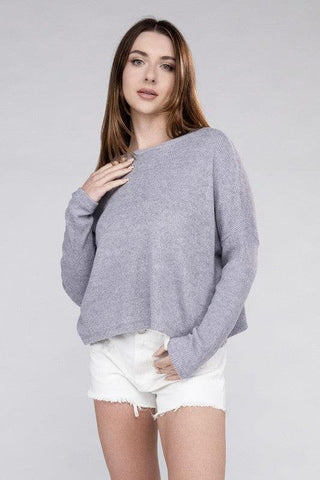 ZENANA Ribbed Dolman Long Sleeve Sweater, 9 Colors - SwagglyLife Home & Fashion