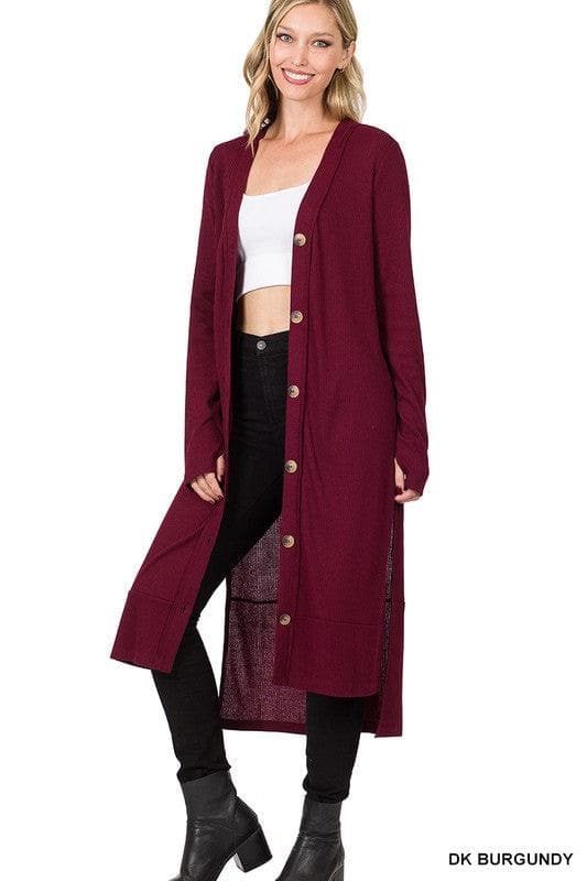 ZENANA Ribbed Long Cardigan, Multiple Colors - SwagglyLife Home & Fashion