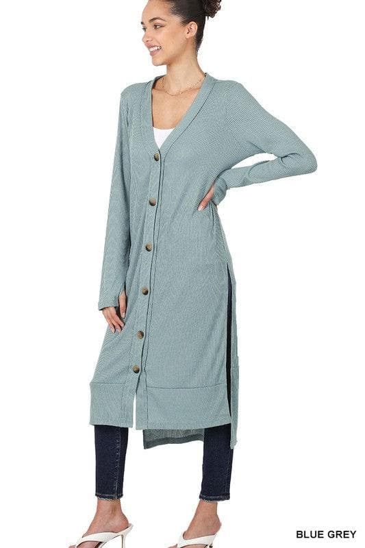 ZENANA Ribbed Long Cardigan, Multiple Colors - SwagglyLife Home & Fashion