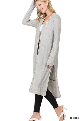 ZENANA Ribbed Long Cardigan, Multiple Colors - SwagglyLife Home & Fashion