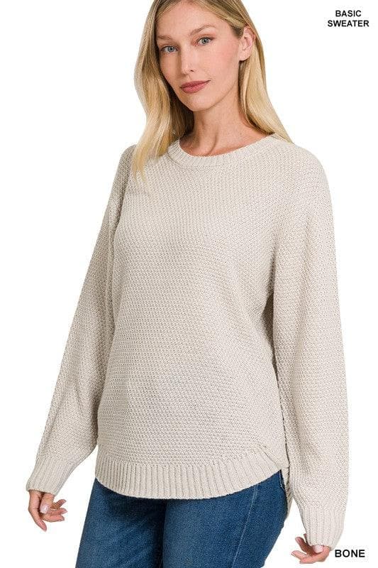 ZENANA Round Neck Basic Sweater - SwagglyLife Home & Fashion