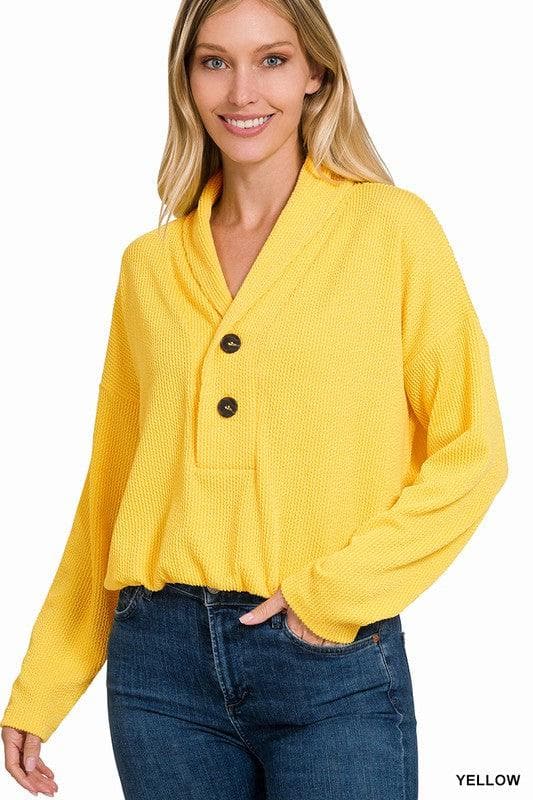 ZENANA Textured Line Elastic Waist Pullover Top - SwagglyLife Home & Fashion