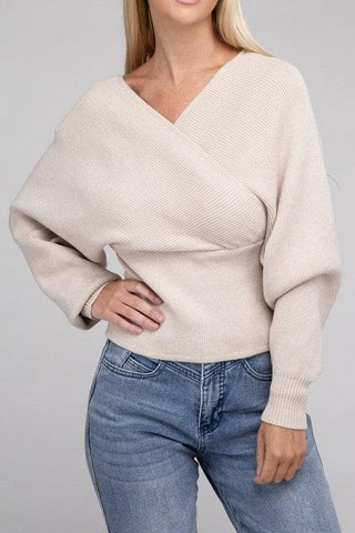 Viscose Cross Wrap Pullover Sweater, Multiple Colors - SwagglyLife Home & Fashion