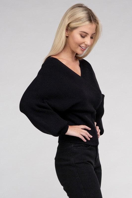 Viscose Cross Wrap Pullover Sweater, Multiple Colors - SwagglyLife Home & Fashion