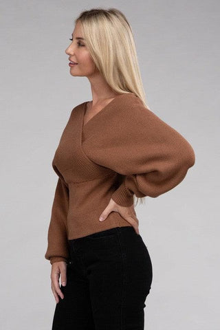 Viscose Cross Wrap Pullover Sweater, Multiple Colors - SwagglyLife Home & Fashion