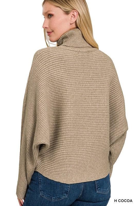 ZENANA Viscose Dolman Sleeve Turtleneck Sweater, 5 Colors - SwagglyLife Home & Fashion