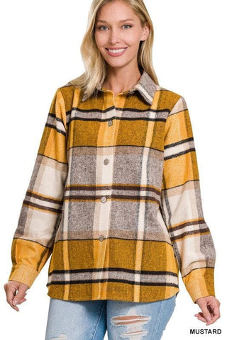 ZENANA Yarn Dyed Plaid Shacket - SwagglyLife Home & Fashion