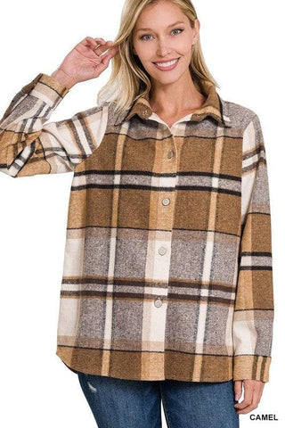 ZENANA Yarn Dyed Plaid Shacket - SwagglyLife Home & Fashion