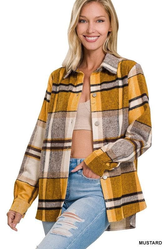 ZENANA Yarn Dyed Plaid Shacket - SwagglyLife Home & Fashion