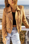 Zip-Up Suede Jacket - SwagglyLife Home & Fashion