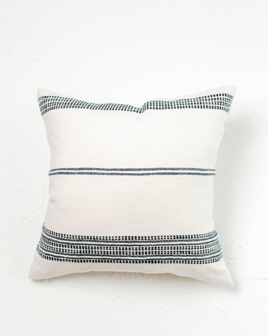 18" Aden Throw Pillow Cover - Natural with Navy - SwagglyLife Home & Fashion