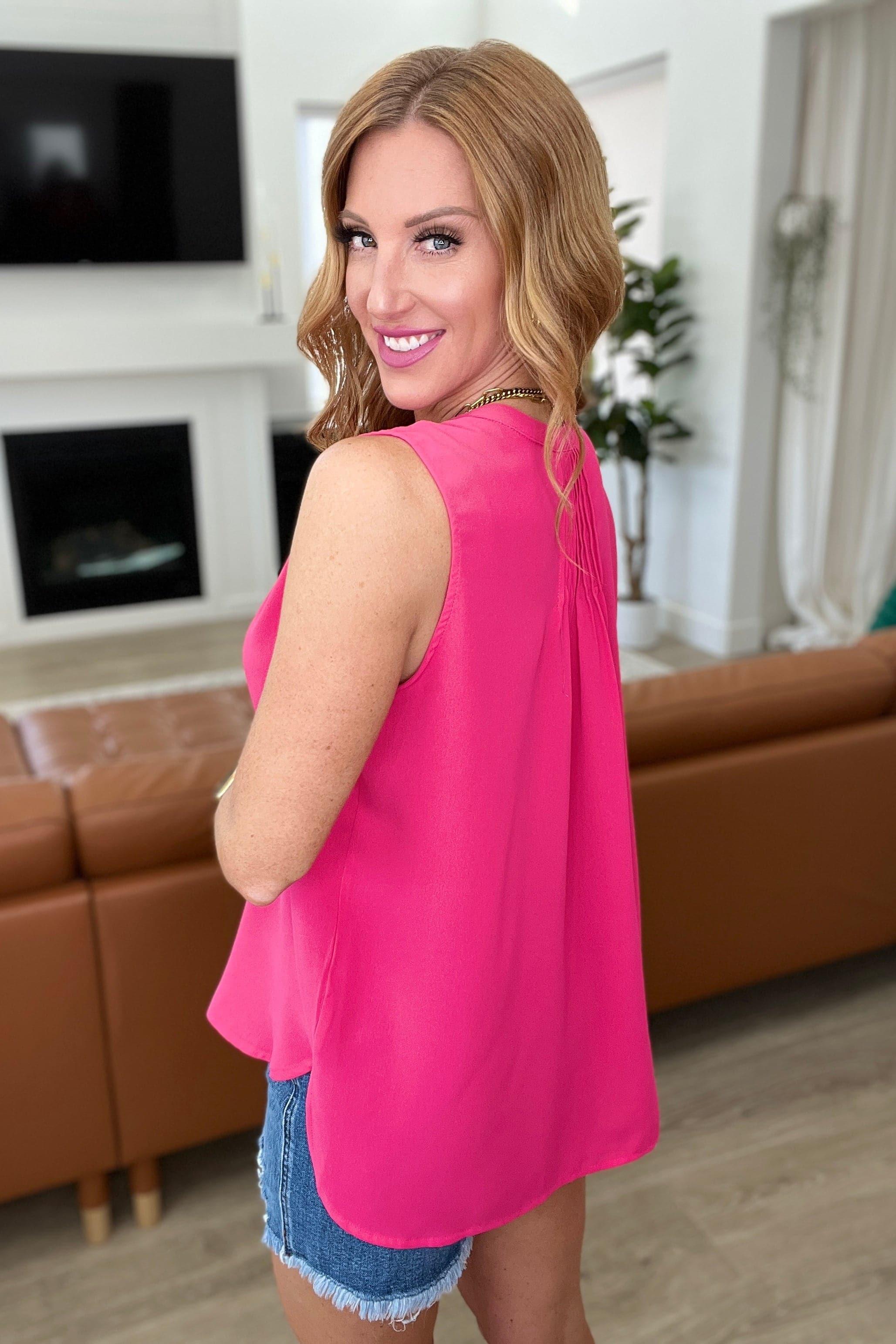 Love Me Now Sleeveless Blouse in Hot Pink - SwagglyLife Home & Fashion