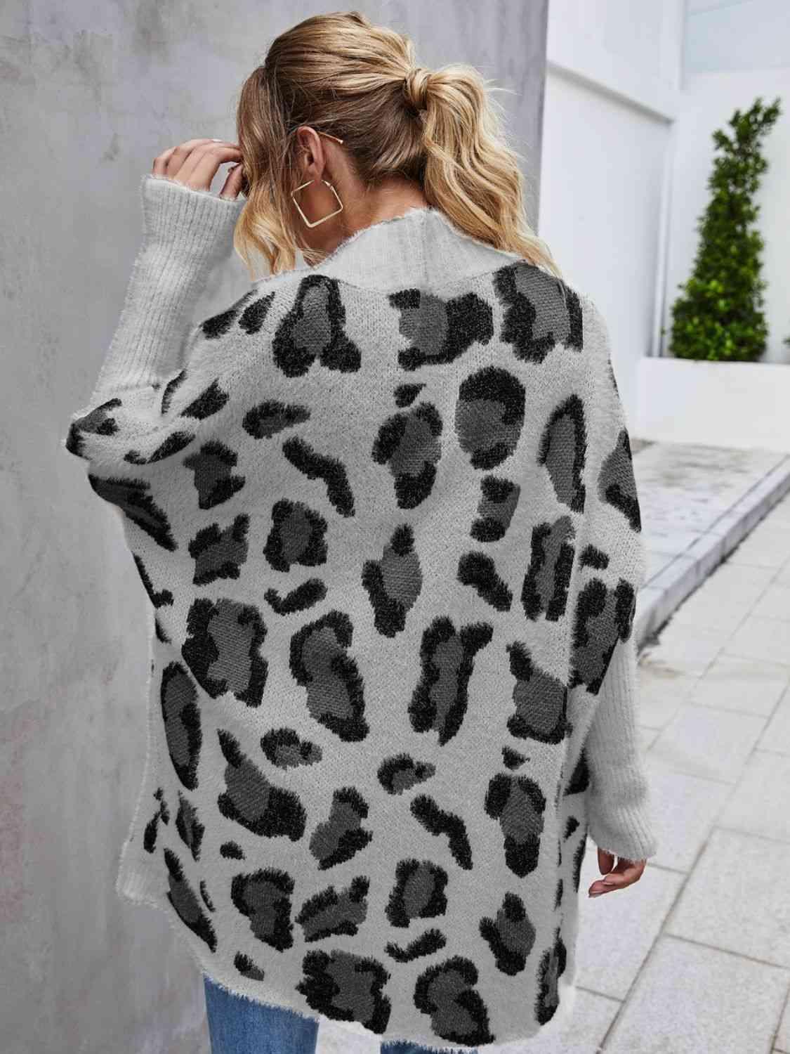 Abby Leopard Pattern Fuzzy Cardigan - SwagglyLife Home & Fashion