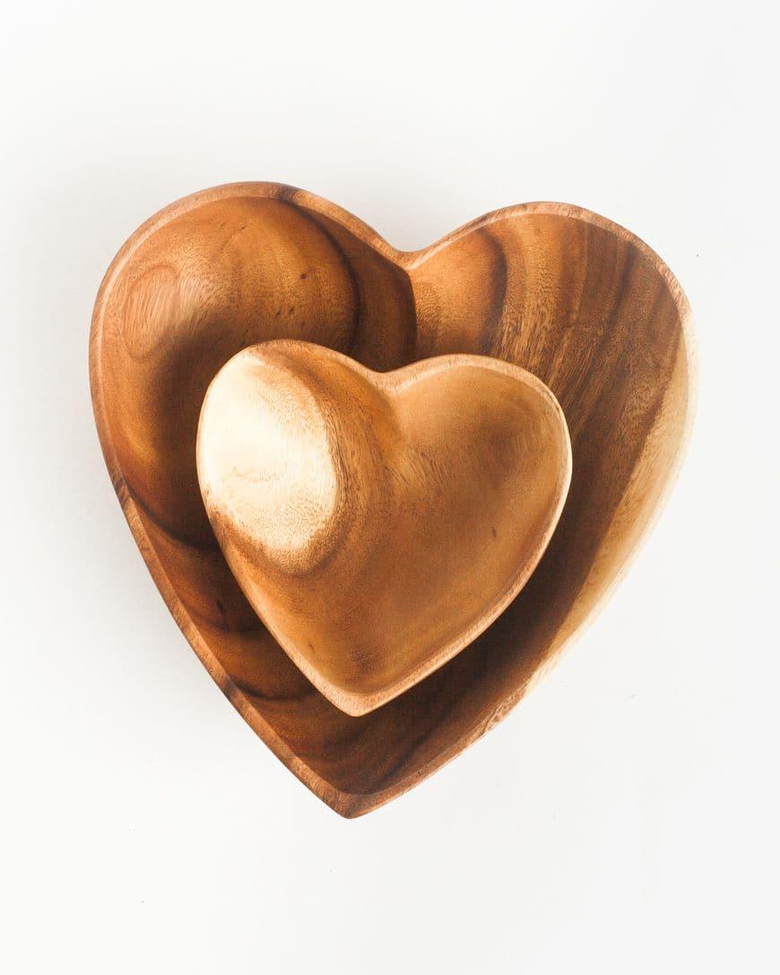 Acacia Wood 6" Heart Bowl - SwagglyLife Home & Fashion