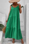 Amelia Tie-Shoulder Tiered Maxi Dress - SwagglyLife Home & Fashion