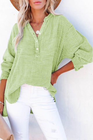 Amy Buttoned Long Sleeve Blouse, Multiple Colors - SwagglyLife Home & Fashion