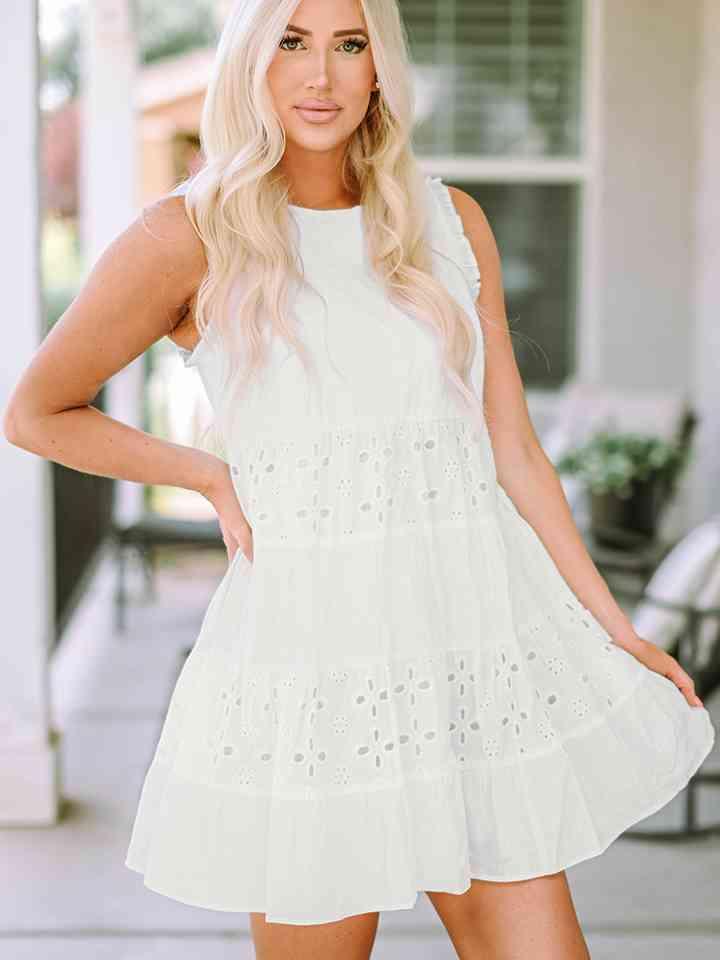 Amy Round Neck Sleeveless Mini Dress - SwagglyLife Home & Fashion