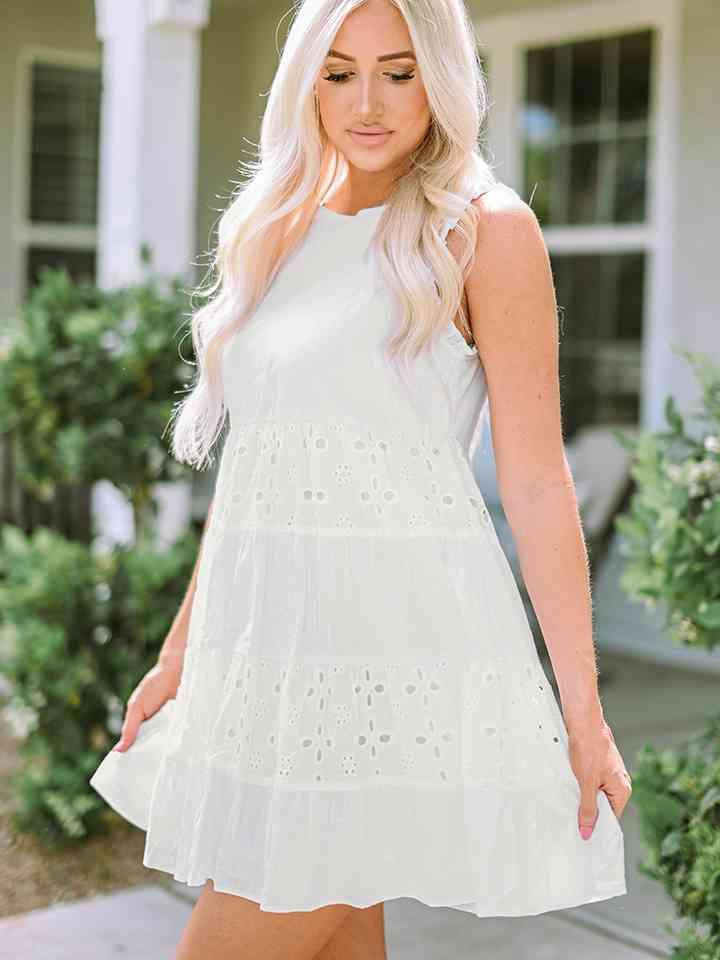 Amy Round Neck Sleeveless Mini Dress - SwagglyLife Home & Fashion