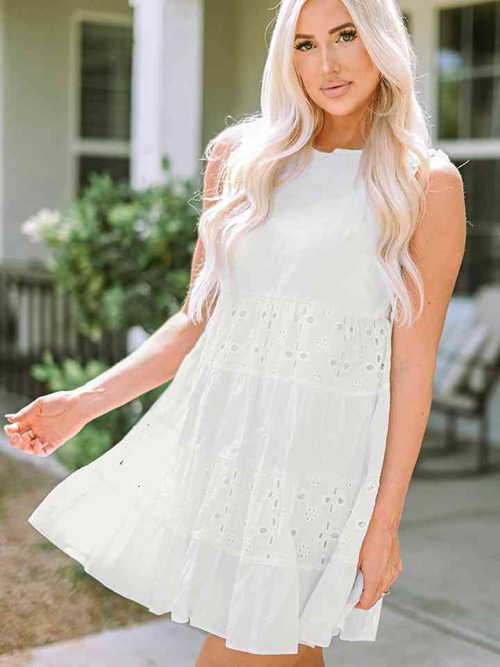 Amy Round Neck Sleeveless Mini Dress - SwagglyLife Home & Fashion
