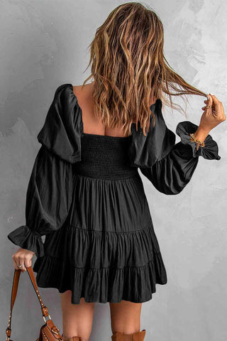 Andrea Smocked Off-Shoulder Tiered Mini Dress - SwagglyLife Home & Fashion