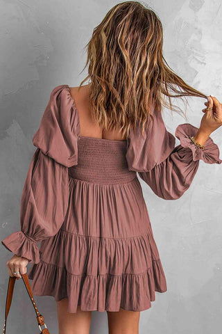 Andrea Smocked Off-Shoulder Tiered Mini Dress - SwagglyLife Home & Fashion